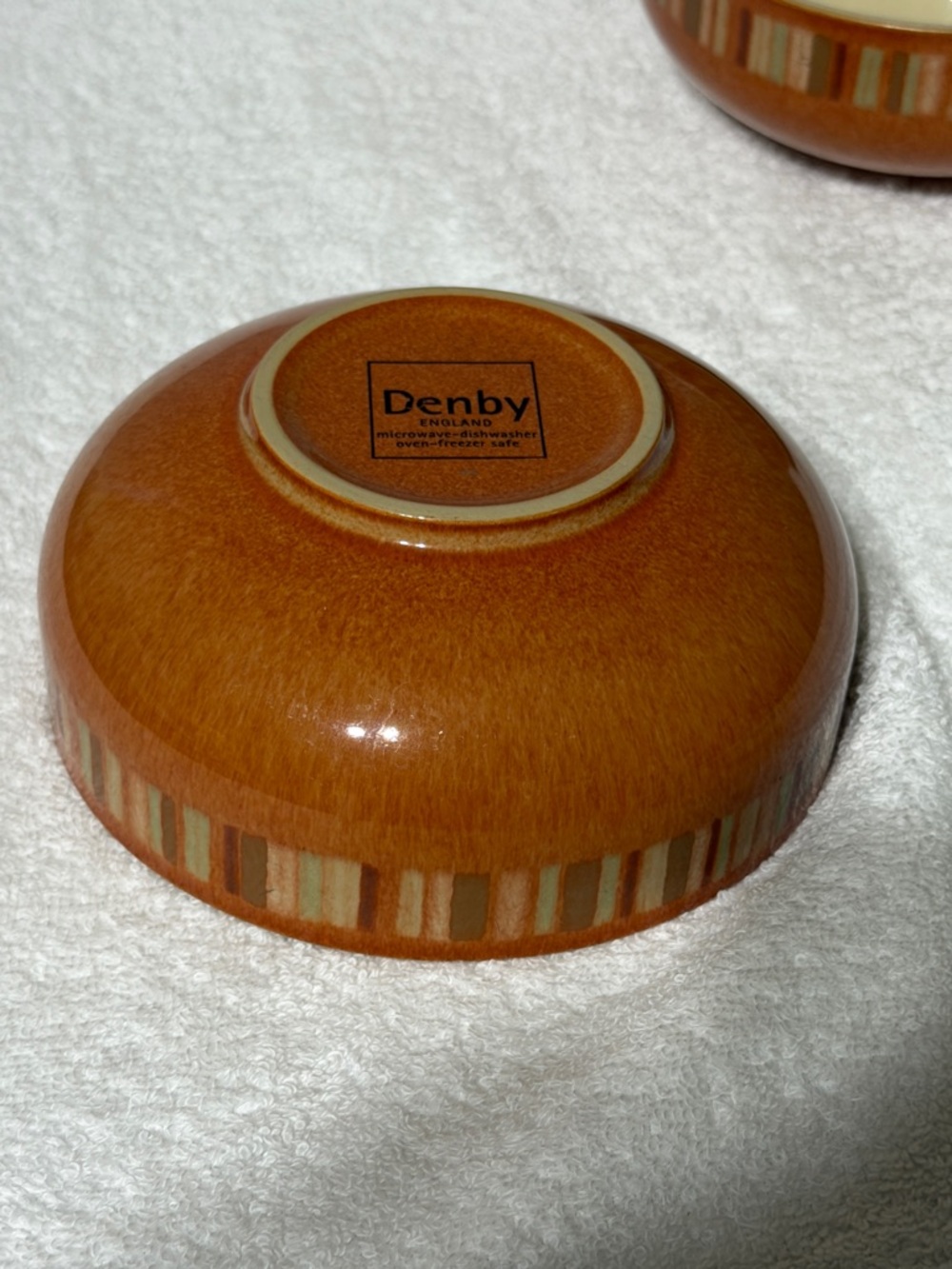 Denby England Fire Stripe Serving Bowl x 2 - Picture 7 of 10
